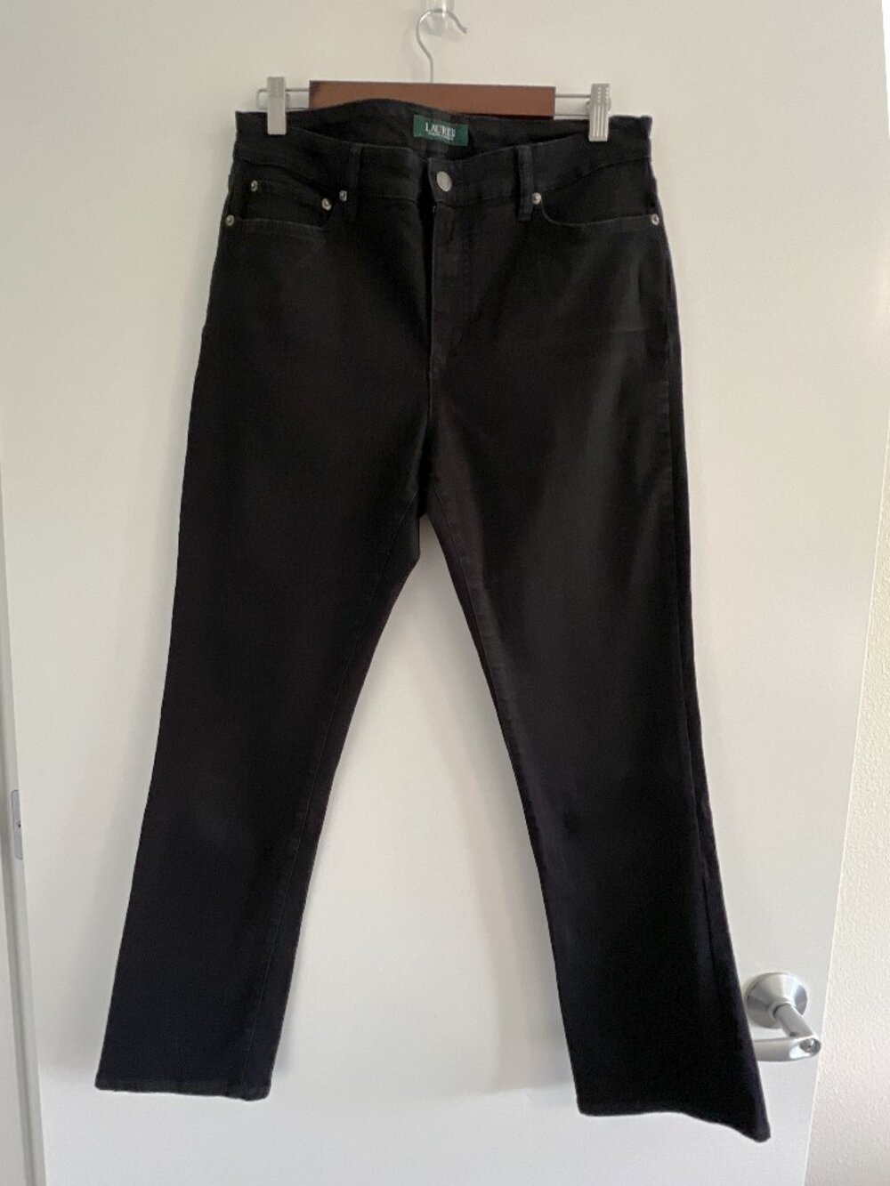Lauren Ralph Lauren Premier Straight Black Stretch Jeans Size 12
